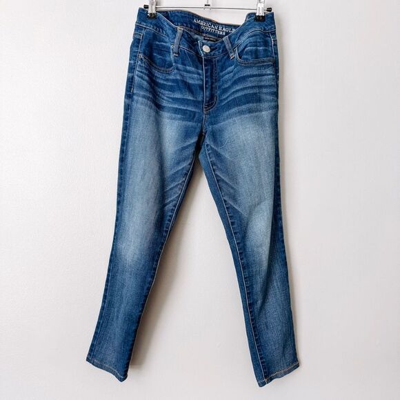 American Eagle Super Stretch Jegging Medium Wash Size 8 - Picture 2 of 8